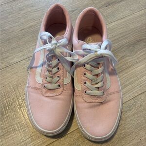 Vans Pink Canvas Low-Top Sneakers with White Accents